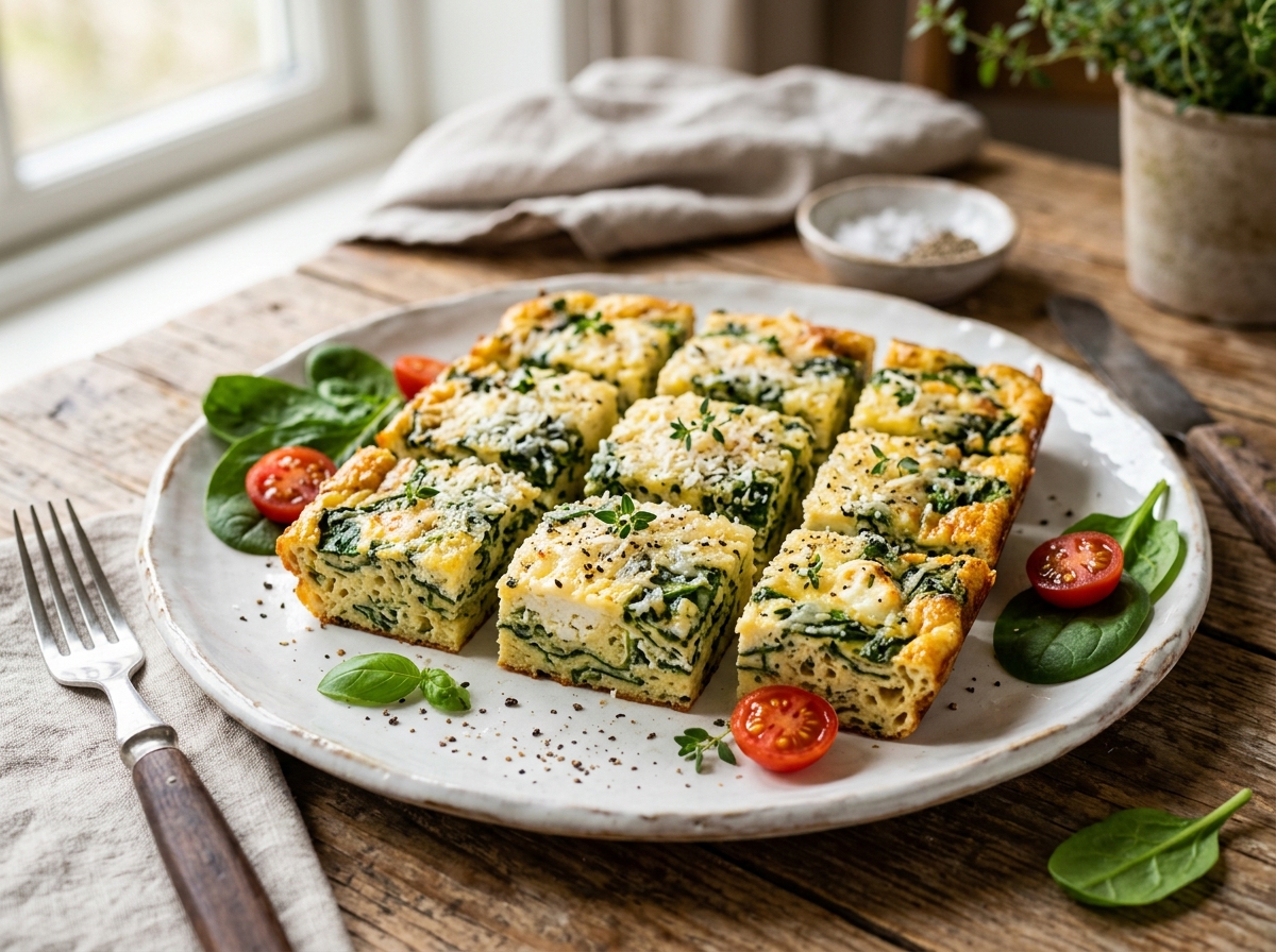 Omelete de Forno com Espinafre e Ricota